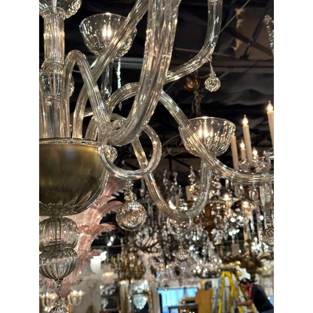 Large Scale Modern Murano Glass 2 Tier Chandelier For Sale In Dallas - Image 6 of 9