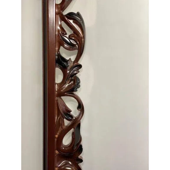 Dark Finish Cherry Accent Mirror For Sale - Image 4 of 13