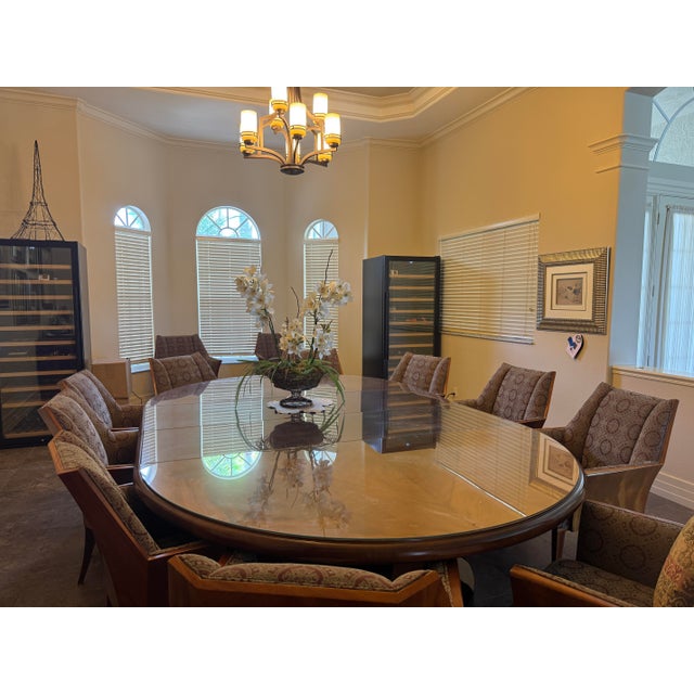 Pace Collection 1990s Handcrafted Mahogany Dining Collection for 12 | Expandable Oval Table For Sale - Image 4 of 8
