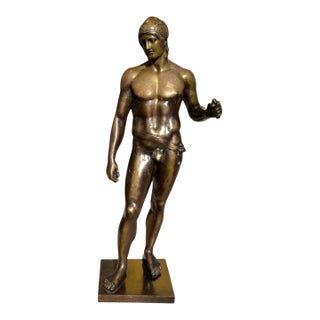 19thC Chiparus Bronze Sculpture of a Nude Ares God of War For Sale