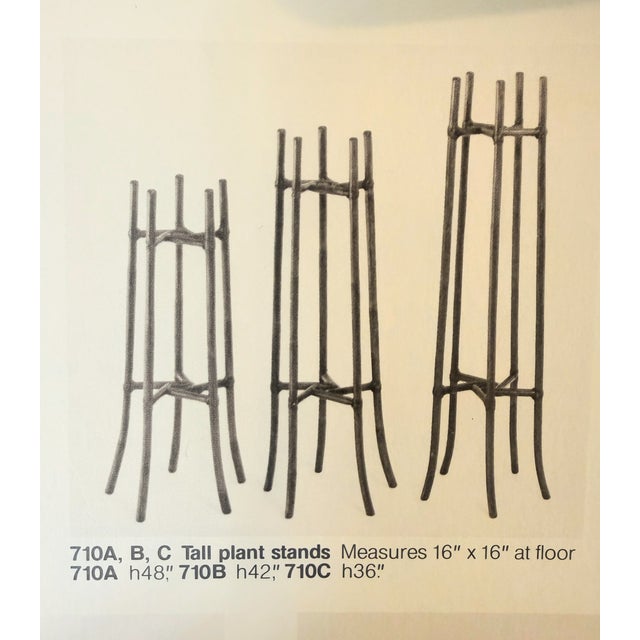 1970's McGuire Bamboo and Rawhide Leather-Wrapped Planter Stands - Set of 3 For Sale In Houston - Image 6 of 6