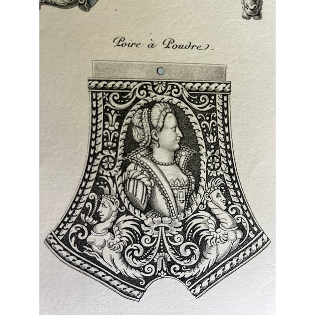 Illustration Mid 19th Century Etching Reproduction of Small Objects by French Artist Nicolas Xavier Willemin For Sale - Image 3 of 7