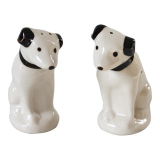 Vintage Rca Victor Dog Nipper Ceramic Salt and Pepper Shakers "His Master’s Voice" For Sale