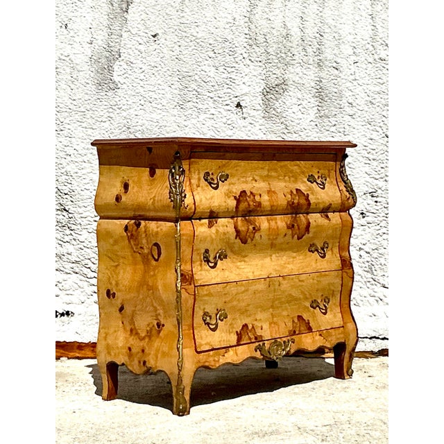 Mid 20th Century Vintage Boho Burl and Ormolu Chest of Drawers For Sale - Image 5 of 8