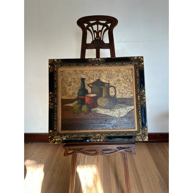 Italian Italian Mid-Century Still Life in the Style of Morandi. Signed E Rodini For Sale - Image 3 of 4