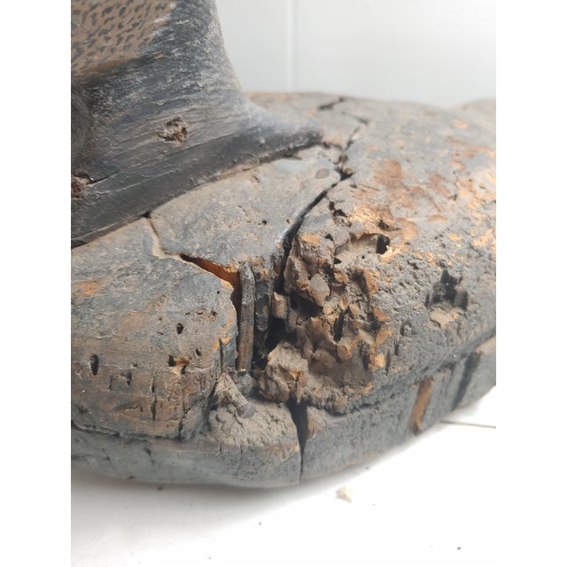 Gray Early 20th Century Primitive Weathered Wood & Cork Duck Decoy For Sale - Image 8 of 8