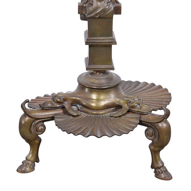 Metal 19th Century Bronze Figural Candle Stand For Sale - Image 7 of 7