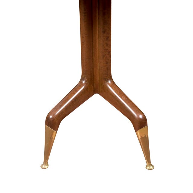 1950s Console Table in Walnut with Brass Legs by Gio Ponti, 1950s For Sale - Image 5 of 17