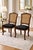 Mid 20th Century Refinished French Provincial Cane-Back Dining Chairs in Old Chapel Walnut With Black Upholstery – Pair For Sale - Image 4 of 8