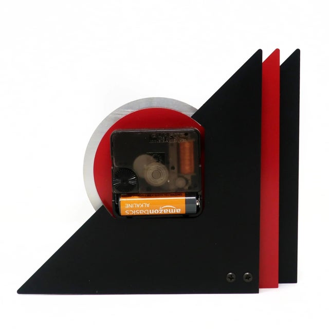 1980s 1980s Red & Black Stacked Desk or Mantel Clock For Sale - Image 5 of 7