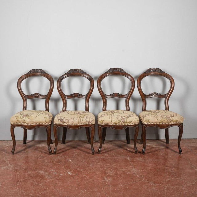 Light Damask Chairs, Set of 4 For Sale - Image 9 of 18