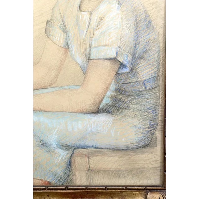 M. Ducoin, Portrait of a Young Woman, 1934, Mixed Media on Paper For Sale - Image 6 of 10
