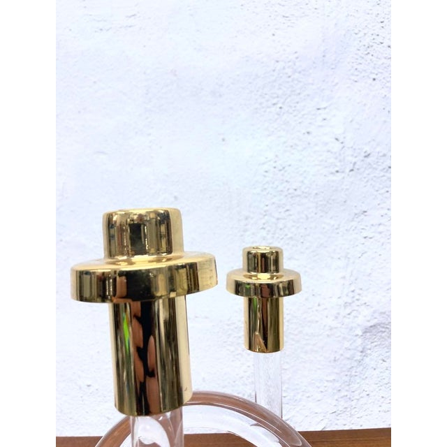 1980s Acrylic Glass Double Candleholder by Elaine Bscheider for Dorothy Thorpe, 1960s For Sale - Image 5 of 9