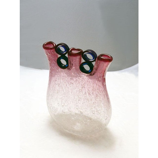 - Rare vase 'Anelli' design Anzolo Fuga for Avem Murano, 1960s - Vase in Pulegoso shaded glass with three necks and...