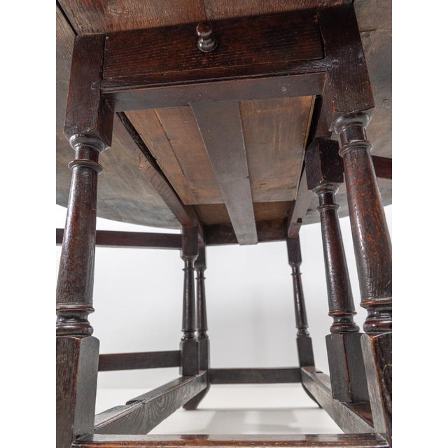Charles II Oak Gate Leg Dining Table, 1680 For Sale - Image 10 of 17