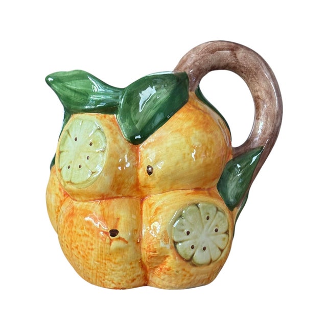 1960s 1960s Palm Beach Regency Citrus Pitcher Made in Italy for Neiman Marcus For Sale - Image 5 of 10