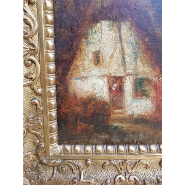 Realism Ziem Felix - Cottage in Forest - Barbizon - Oil on Paper, Framed - Circa 1850 For Sale - Image 3 of 12