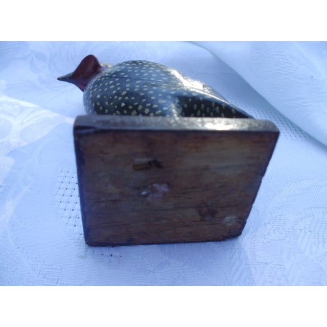 Wood Antique Wooden Guinea Fowls, 1890s, Set of 2 For Sale - Image 7 of 15