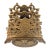 Antique Ornate Brass 2-Slot Desktop Letter Rack With Shell Dish Tray For Sale