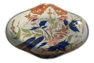 Early 19th Century English Coalport Porcelain Imari Lozenge Shaped Porcelain Dessert Dish Thumb Pattern