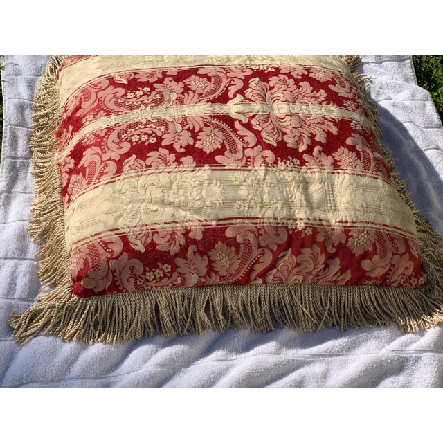 Italianate Scrolled Square Silk Pillow For Sale - Image 11 of 12