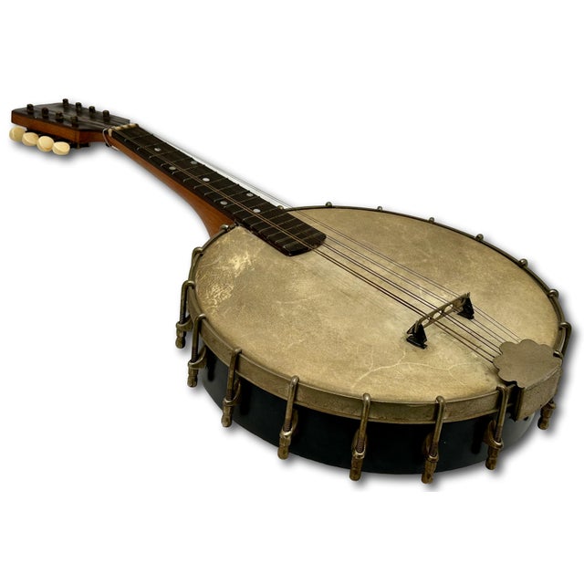 Authentic American Antique Small 8 String Banjo Style Musical Instrument for Decoration - Circa Early 1900s For Sale - Image 10 of 18