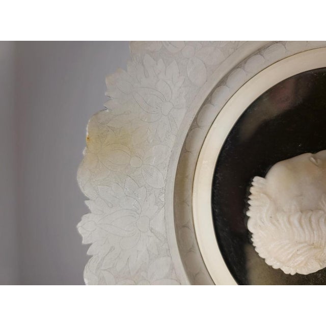 Antique Grand Tour Carved Alabaster Portrait Relief of Michelangelo, 1890 For Sale - Image 6 of 14