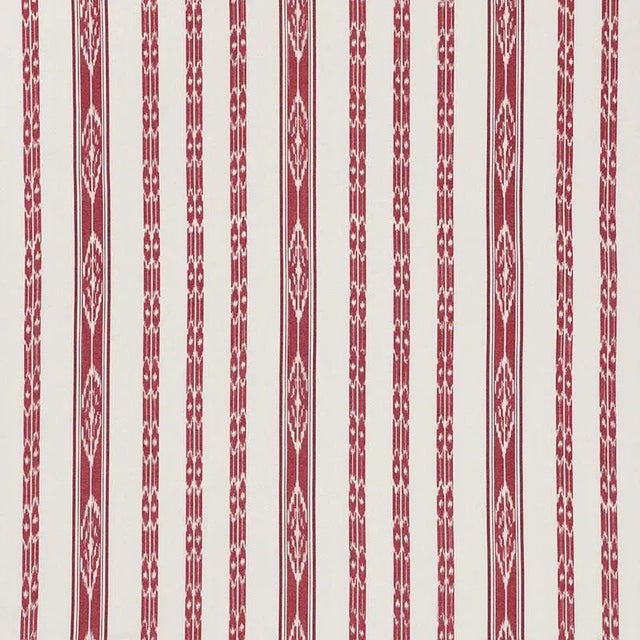 Sample - Schumacher Mariam Ikat Fabric in Red For Sale