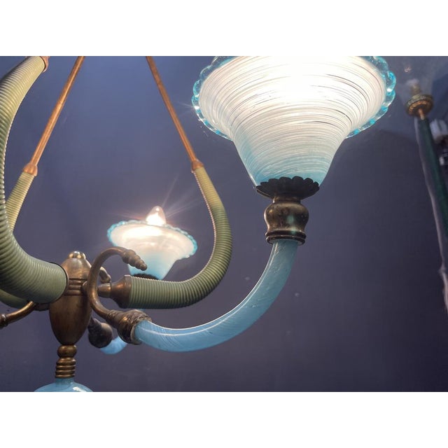 Italian Blue Murano Glass Chandelier, 1950s For Sale - Image 13 of 18