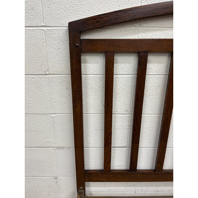 Antique Full Size Northwestern MFG Co Arts & Crafts Mission Tiger Oak Bed For Sale - Image 10 of 18
