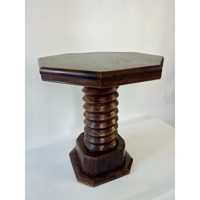 Brutalist Octagonal Side Table in the style of Charles Dudouyt, France, 1940s For Sale - Image 6 of 18