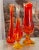 Mid Century Modern Orange / Amberlina Transparent Swung Glass Vases - Set of 3 For Sale - Image 9 of 10