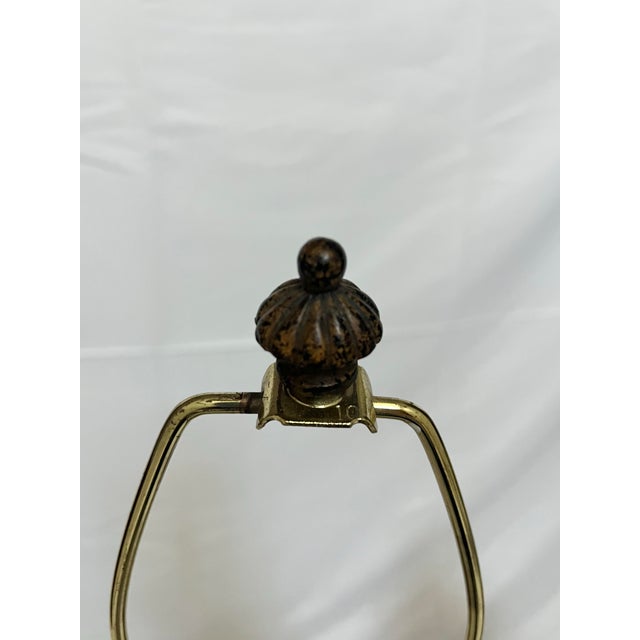 Green Mid 20th Century Chinoiserie Hand Painted Green Floral Vintage Lamps – A Pair For Sale - Image 8 of 10