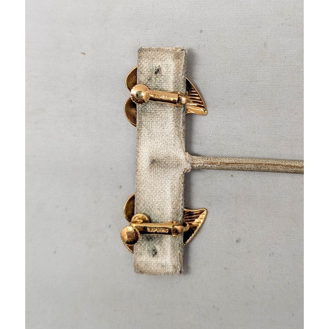 Vintage 1982 Signed Napier Goldtone Ribbed Heart Clip Earrings-2 Pieces For Sale In Philadelphia - Image 6 of 7