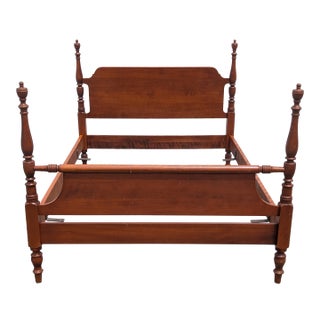Vintage Whitney Traditional Solid Cherry Four Half Poster Full Size Bed Frame. For Sale