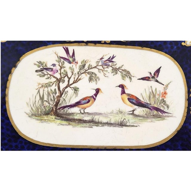 English Cobalt Blue Exotic Bird Tray, 1800s For Sale - Image 10 of 13