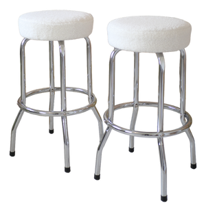 Bar Stools in Bouclé Fabric, 1970s, Set of 2