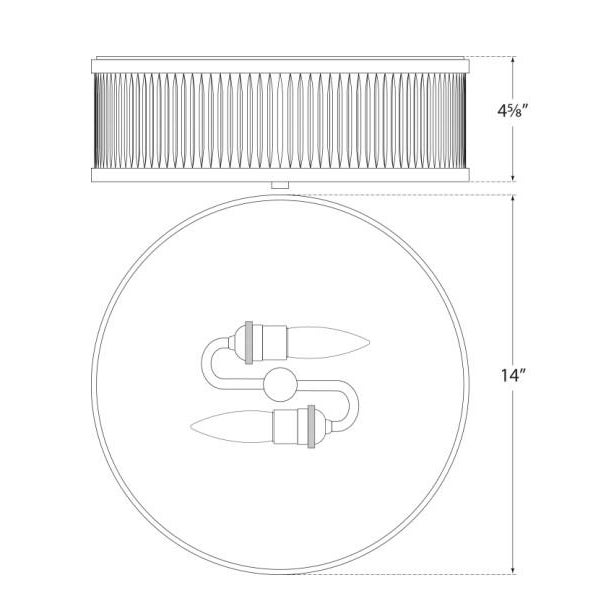 Traditional Alexa Hampton for Visual Comfort Signature Randolph Large Flush Mount in Polished Nickel For Sale - Image 3 of 3