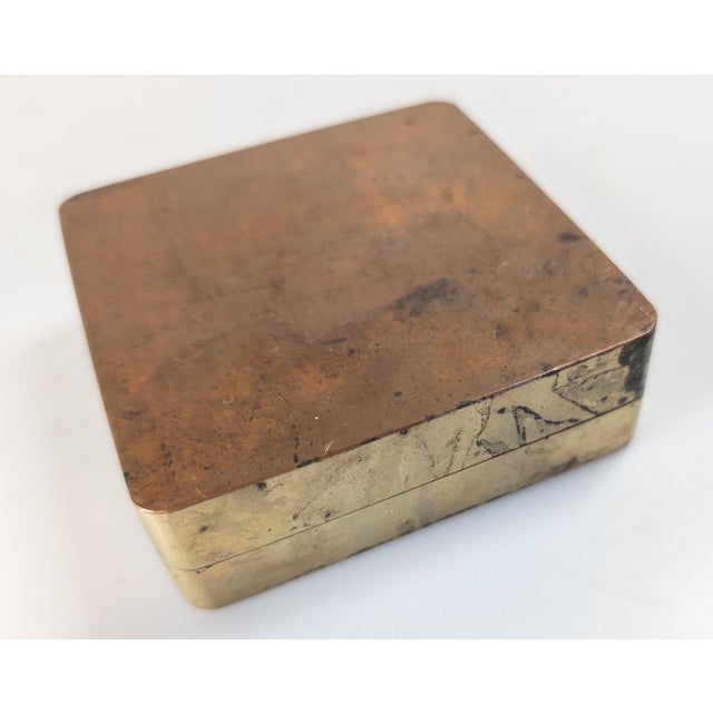 20th Century Chinese Paktong and Copper Scholar's Ink Box With Fishermen For Sale - Image 14 of 14
