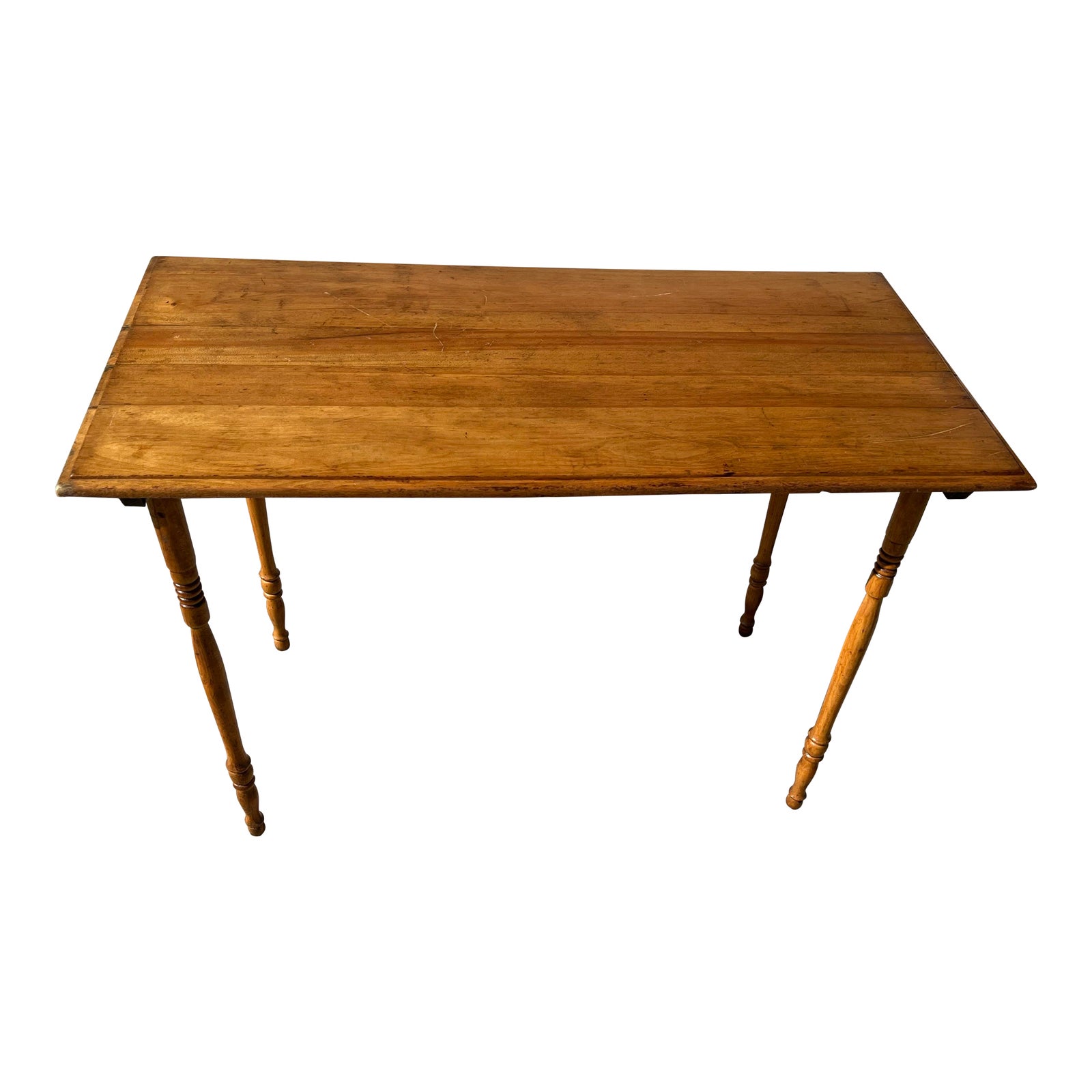 Antique 19th Century Solid Maple Folding Side Table With Beveled Edges ...
