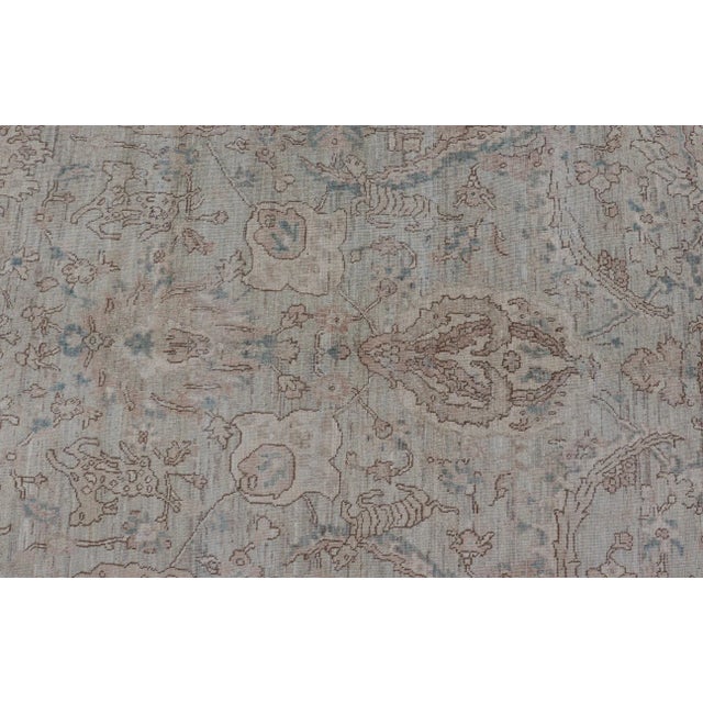 Taupe Finely Woven Mohtasham Kashan Design by Keivan Woven Arts 9'3 X 13'7 For Sale - Image 8 of 11