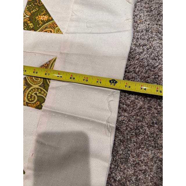 Mid 20th Century Vintage Mid 20th Century Throw Size Paisley Quilt Top For Sale - Image 5 of 7