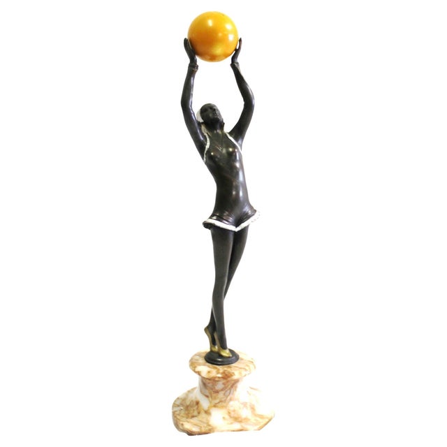 1990s Mid Century/Modern/Deco Style Sculpture Bronze Girl For Sale In Los Angeles - Image 6 of 17
