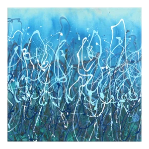 Low Tide 1 - Abstract Expressionist Textural Blue Water Landscape Painting Original Artwork by Marc Raphael