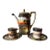 1920s Noritake Hand Painted Sunset Landscape Coffee / Chocolate Set - 5 Pieces For Sale