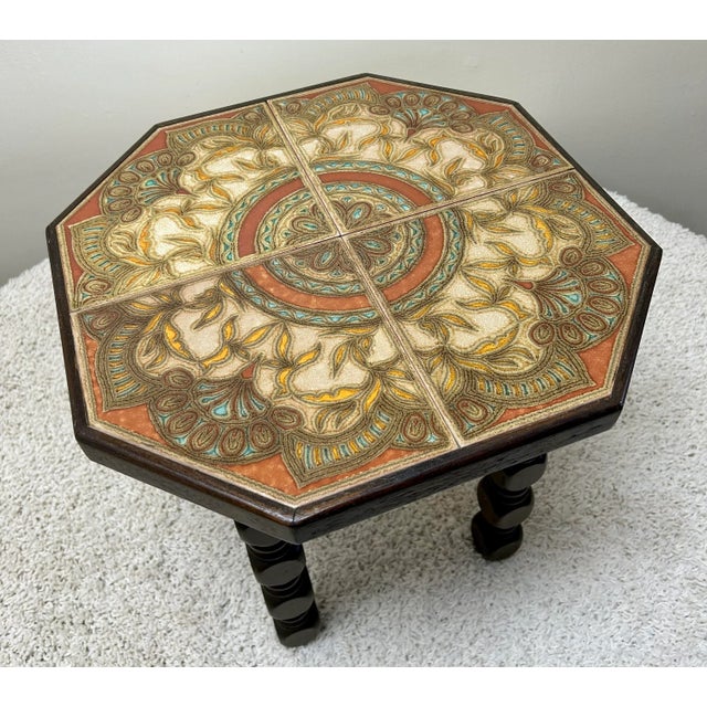 1960s Mid Century Table With Custom Octagon Tile Top For Sale - Image 12 of 12