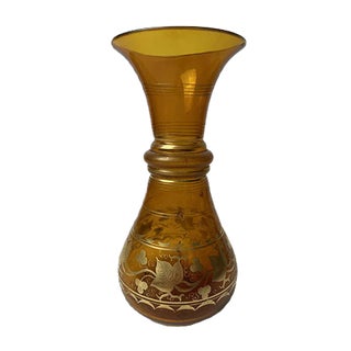Gold Decor Glass Vase, 1920s For Sale