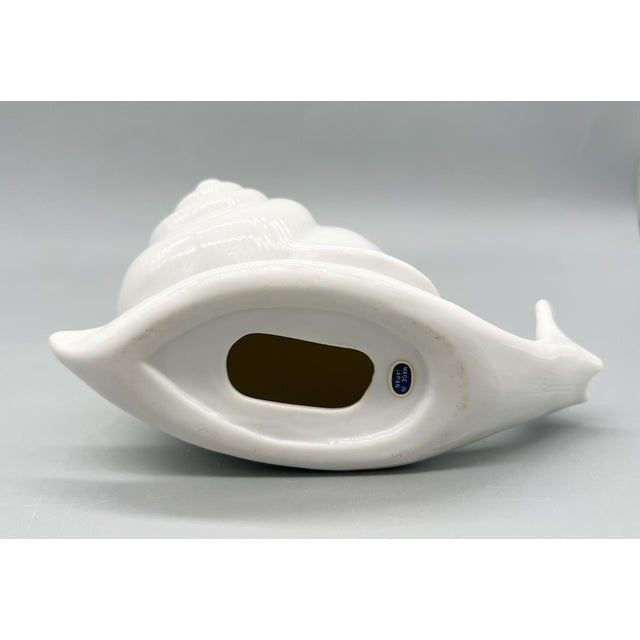 Large Vintage White Ceramic Snail Figurine – Whimsical Coastal or Cottagecore Decor For Sale - Image 9 of 10