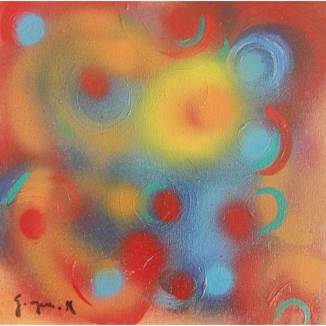 Martine Goeyens, Circles, 2018, Acrylic on Wood Panel For Sale