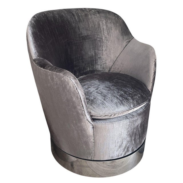 Mid 20th Century Set of Four J. Robert Scott Swivel Barrel Lounge Chairs. u.s.a. Mid-20th Century For Sale - Image 5 of 9